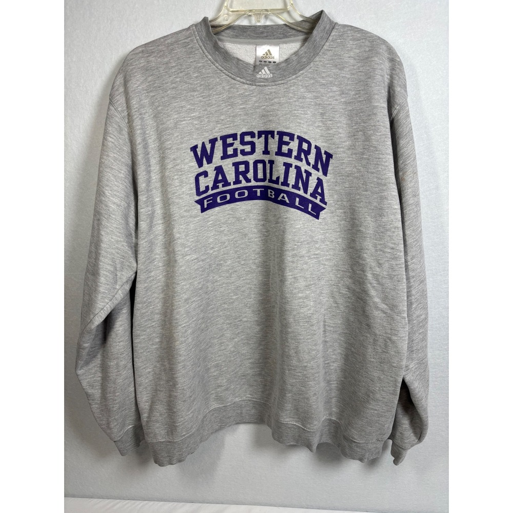 Adidas Western Carolina Football Sweatshirt Mens 4XL Gray Cotton Blend Gameday